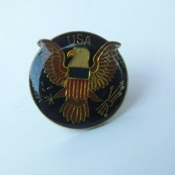 Eagle Black with Gold and Red Color USA Collectible Lapel Pin - Picture 3 of 4